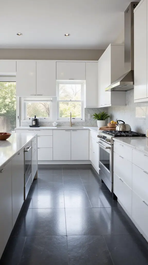 sophisticated gray and white kitchen