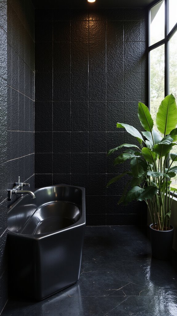 stunning black mosaic tiles