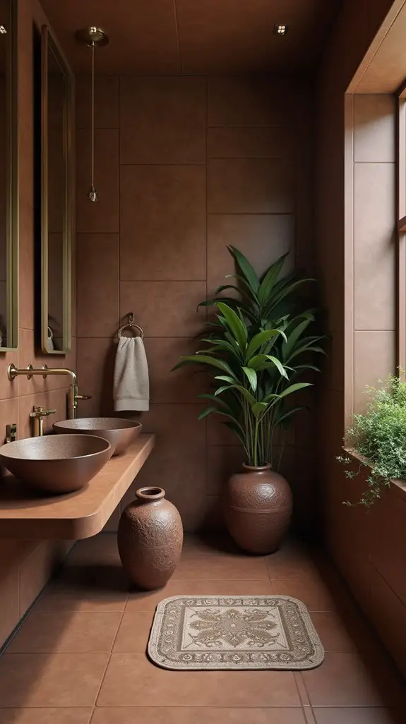 stylish brown ceramic accents