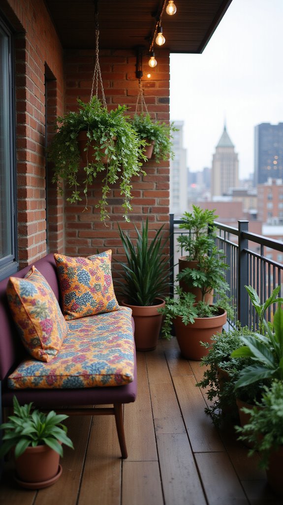 stylish comfortable balcony seating