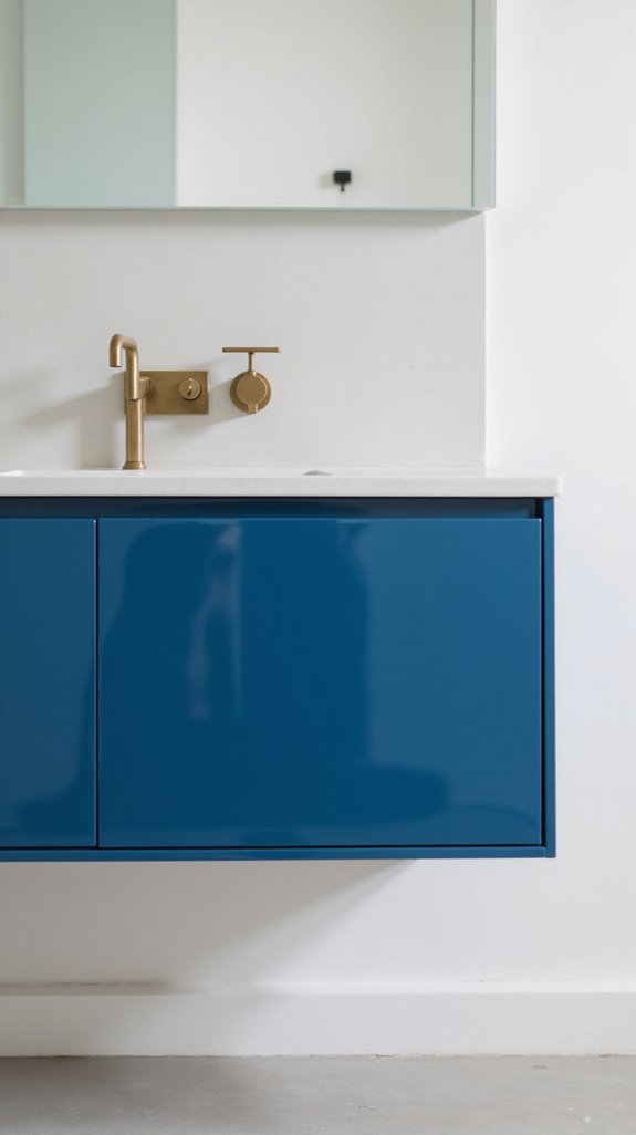 stylish contemporary blue vanity