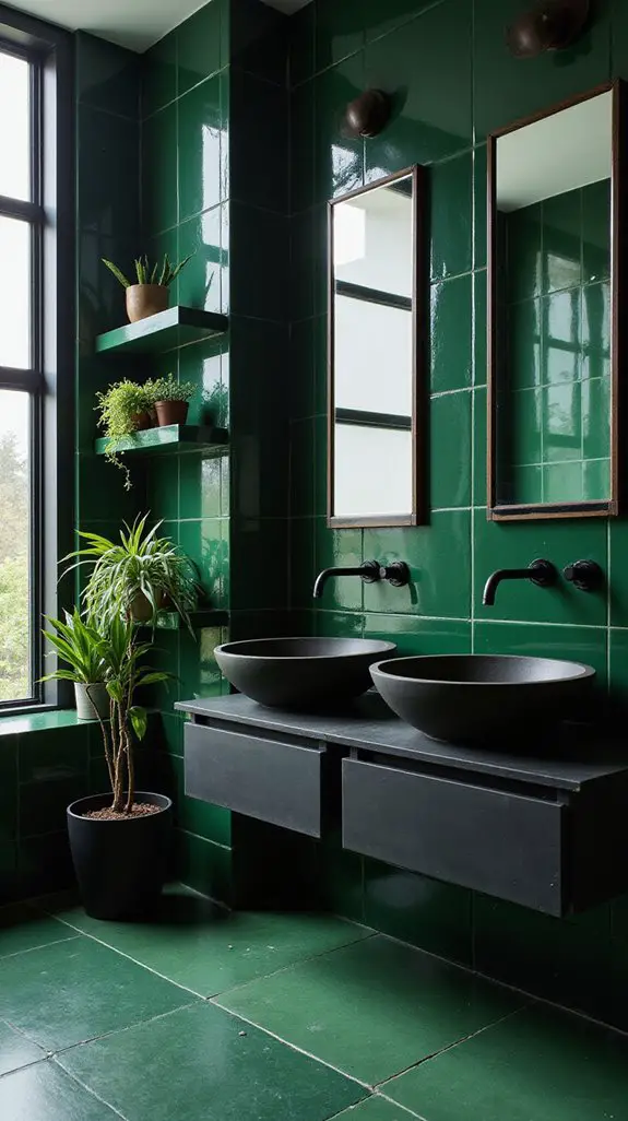 stylish green and black storage