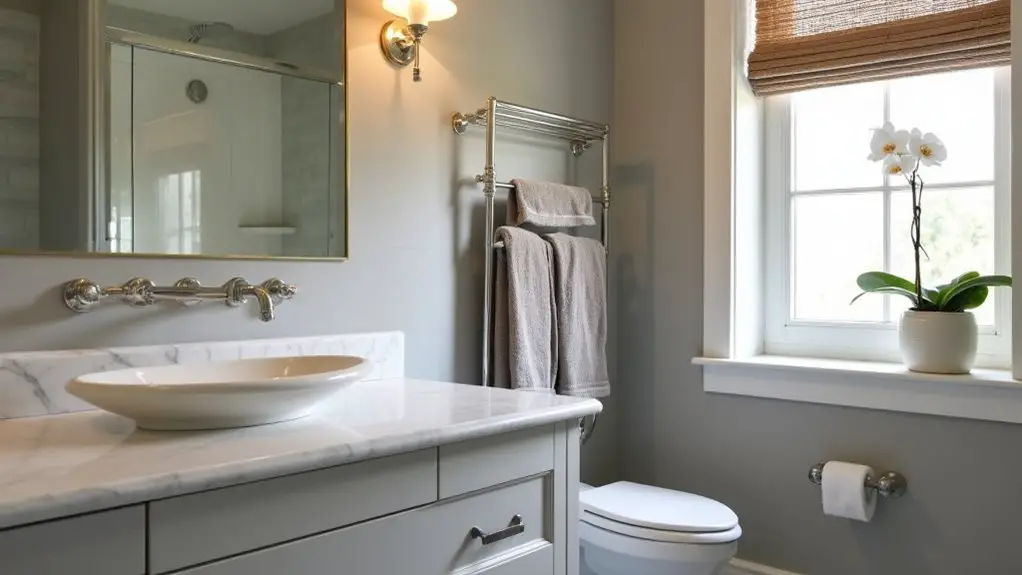 stylish grey beige bathrooms