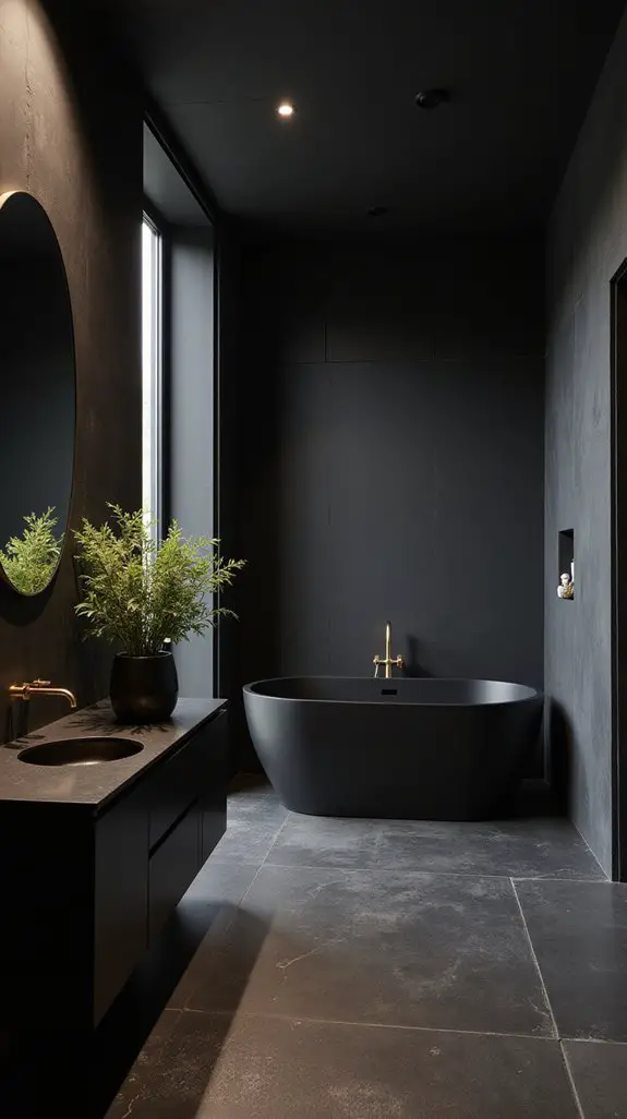 stylish open black bathrooms