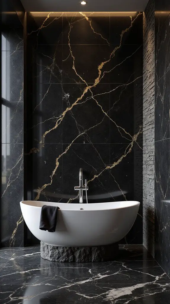 textured black marble elegance