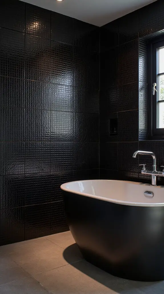 textured black tile elegance