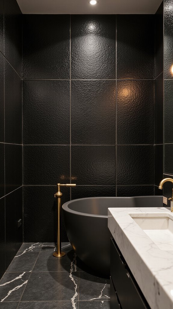 textured black tiles elegance