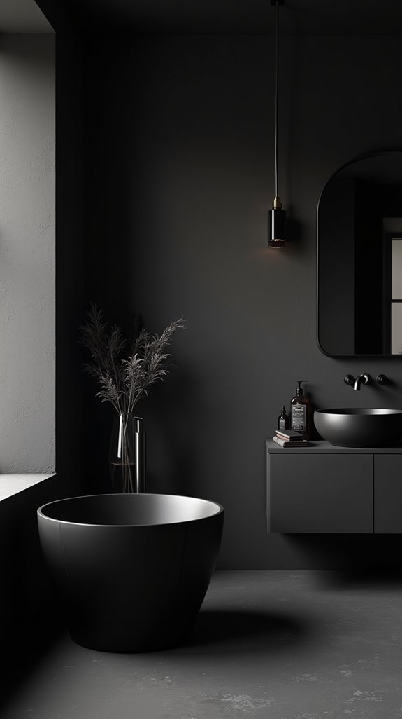 textured black wall elegance
