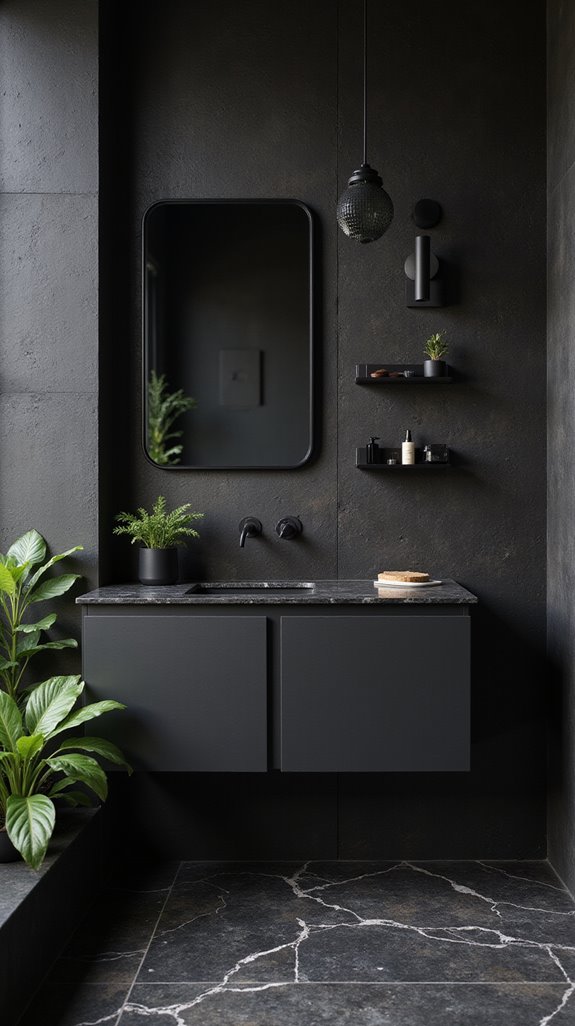 textured black wall treatments