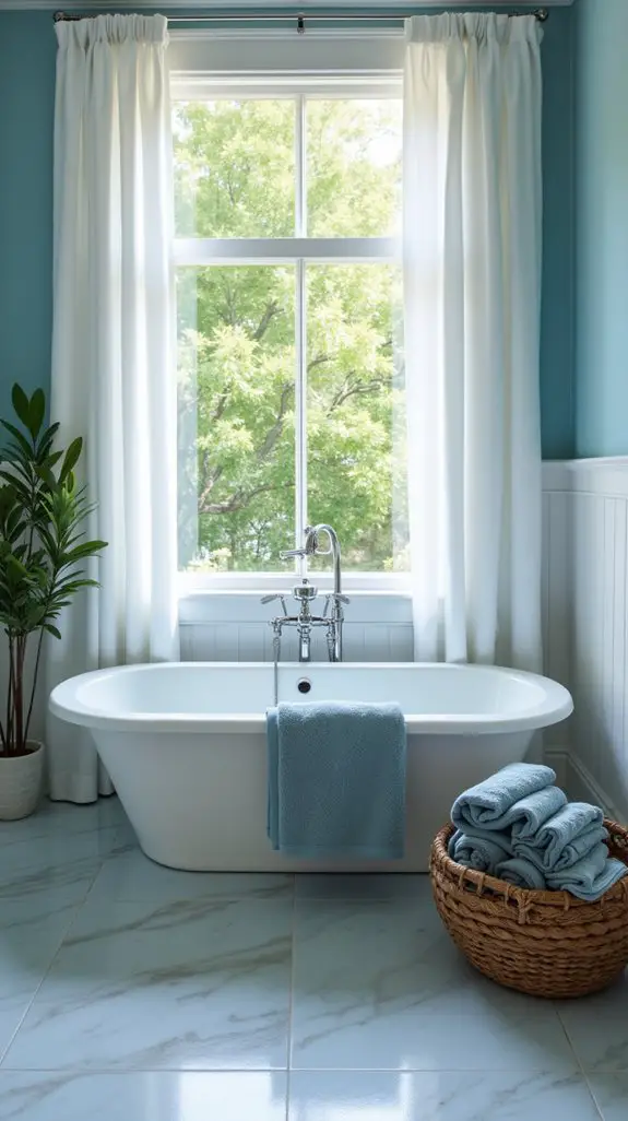 textured fabrics enhance bathrooms