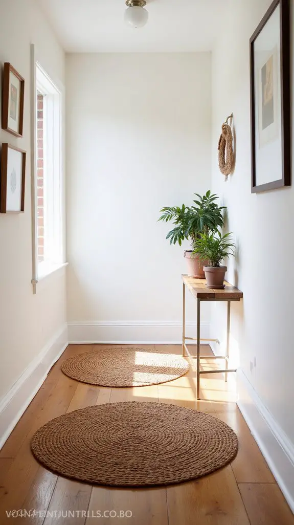 textured rugs enhance hallways