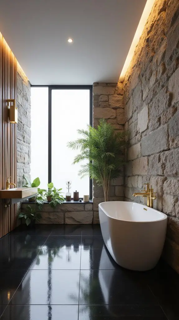 textured wall treatments enhance bathrooms