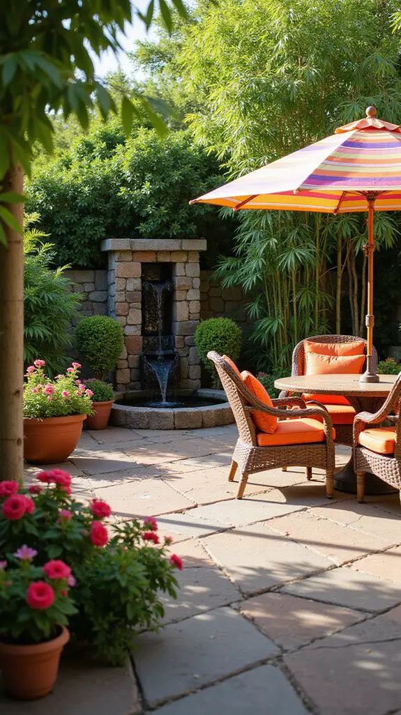 tranquil outdoor water features