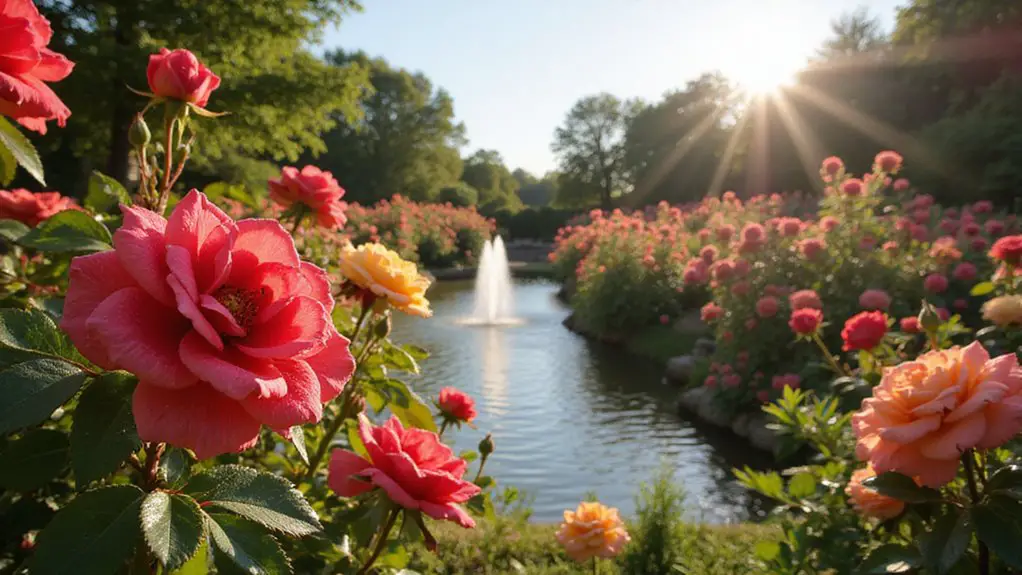 tranquil rose garden oasis