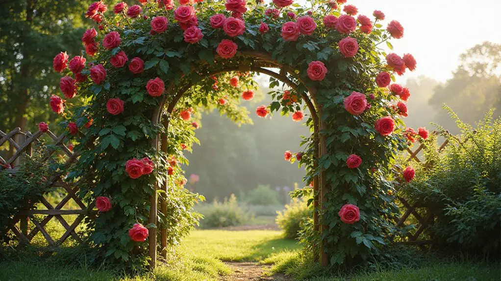 vertical rose trellis elegance