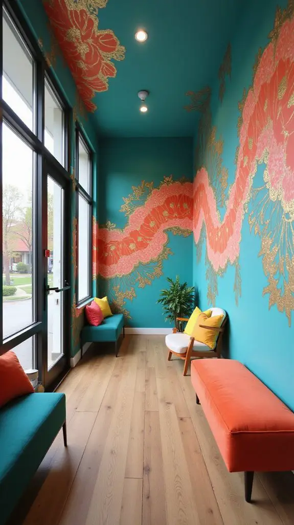 vibrant artistic wall murals