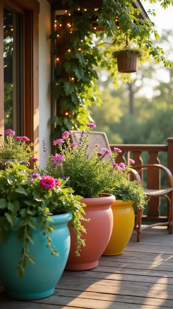 vibrant balcony pot display