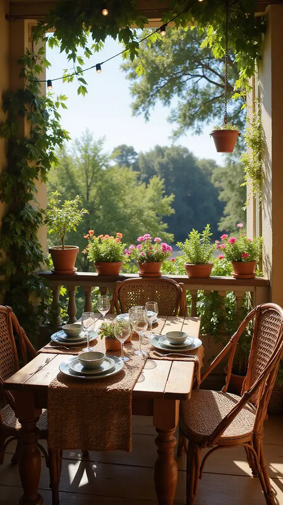 vibrant outdoor dining space