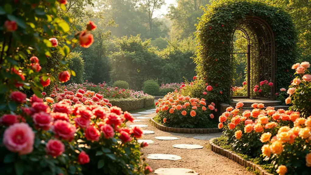 vibrant rose garden borders