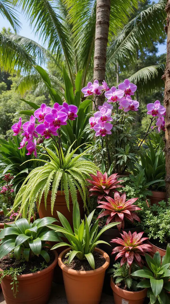 vibrant tropical container gardens