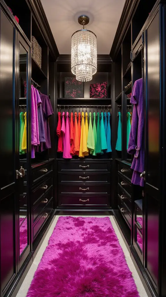 vibrant walk in closet designs