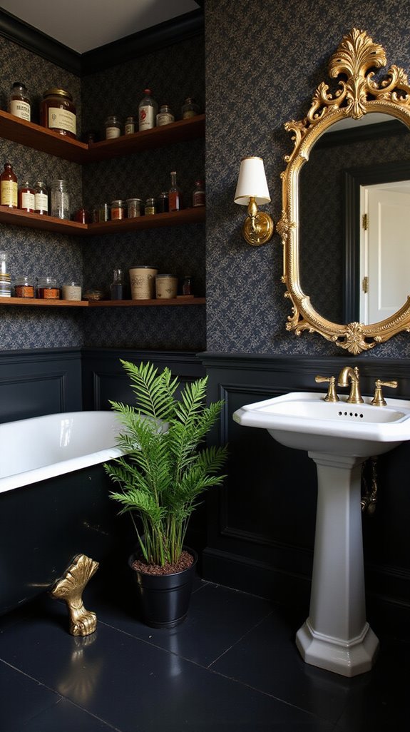 vintage black bathroom elements