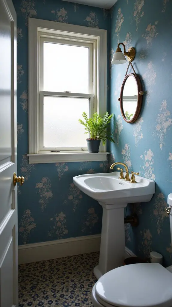 vintage blue wallpaper charm