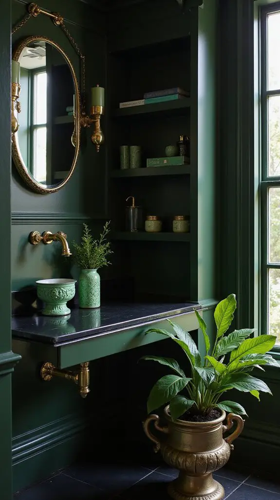 vintage green bathroom accessories