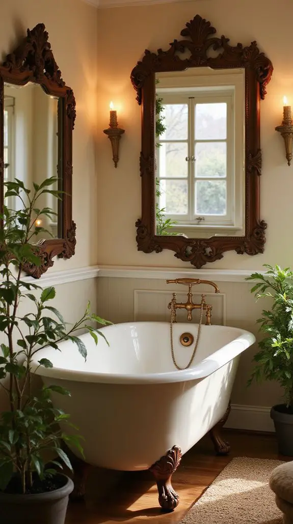 vintage mirrors enhance elegance