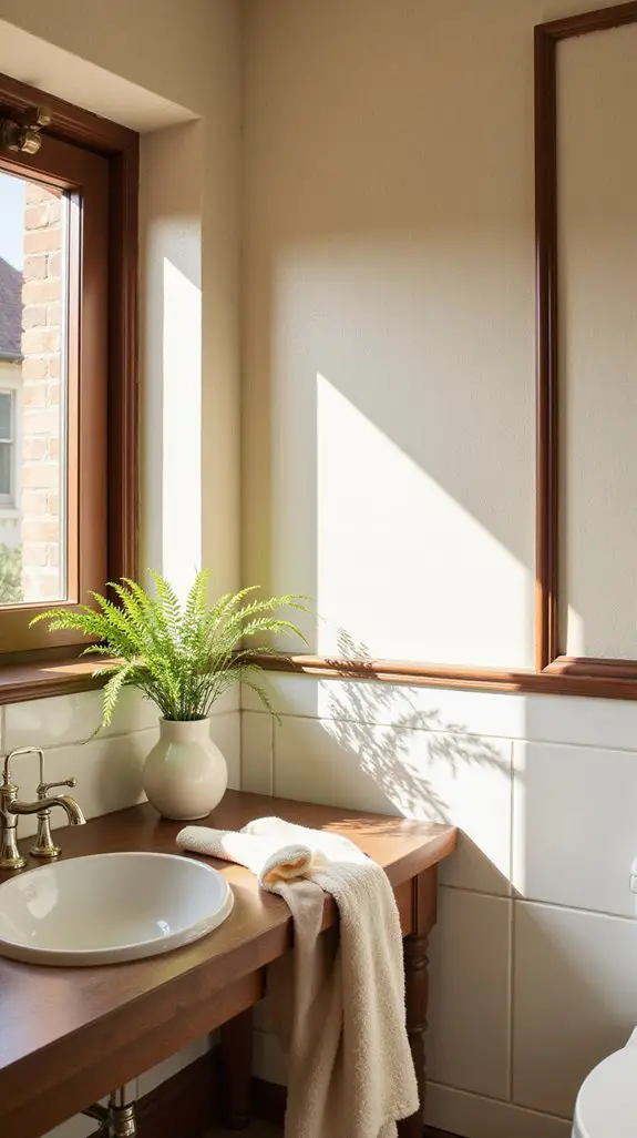 warm sophisticated bathroom design