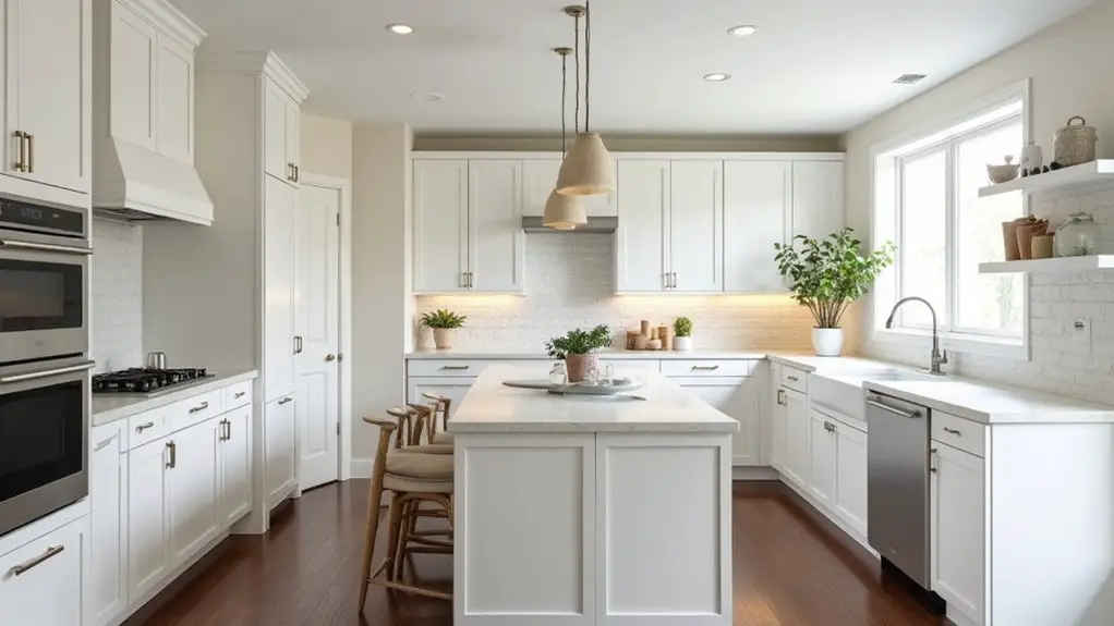 white kitchens dark floors