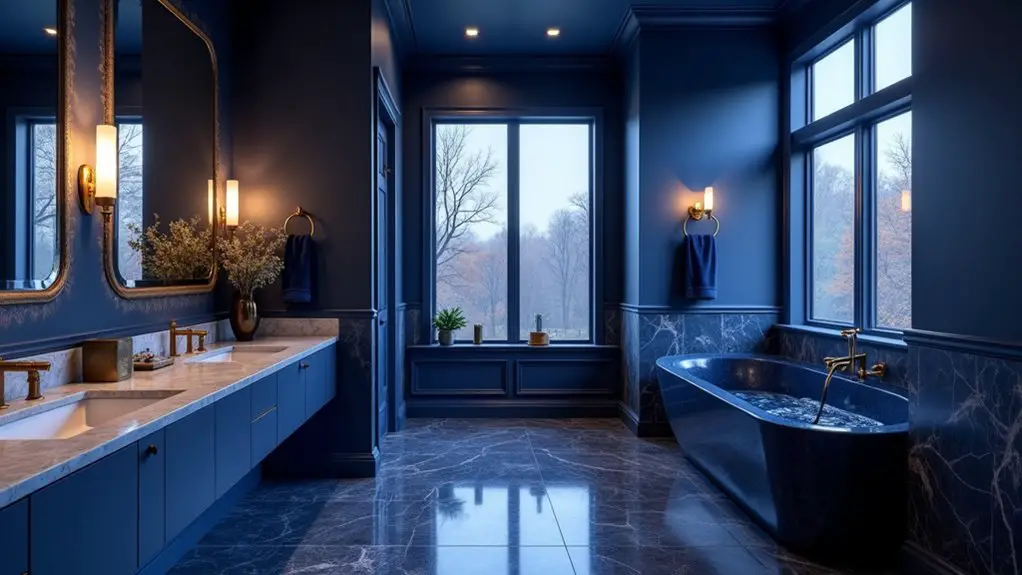 bathroom transformation with blue