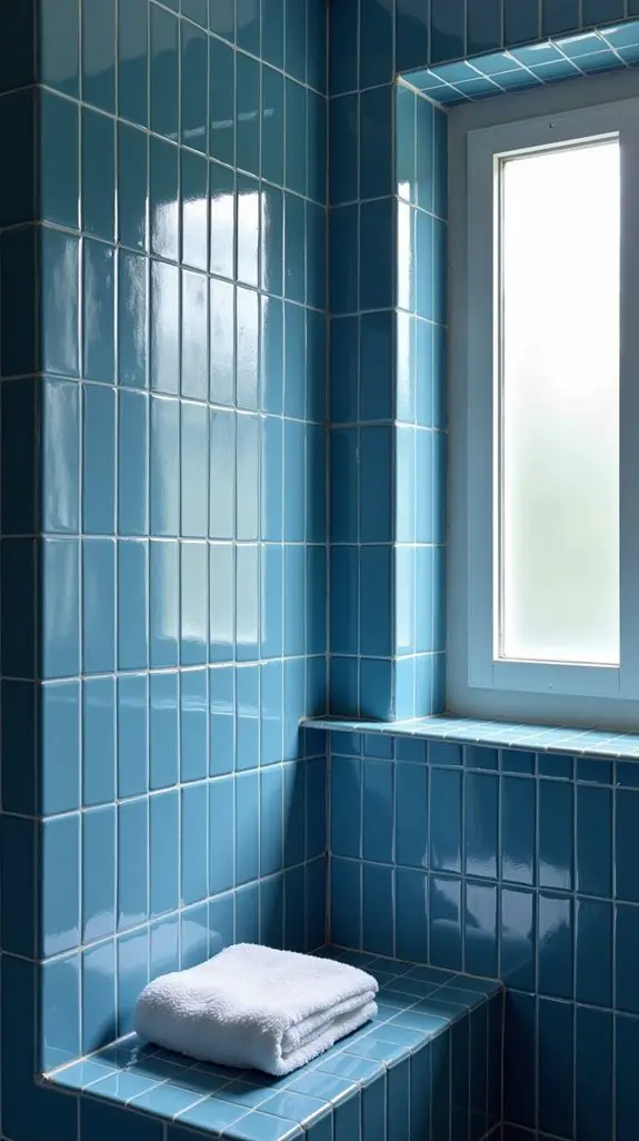 blue grout enhances design