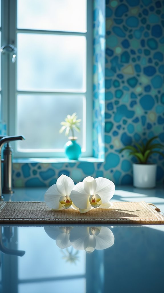 blue mosaic tile elegance