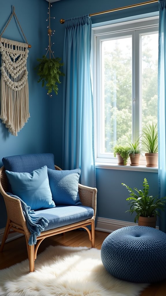 blue shades in boho decor