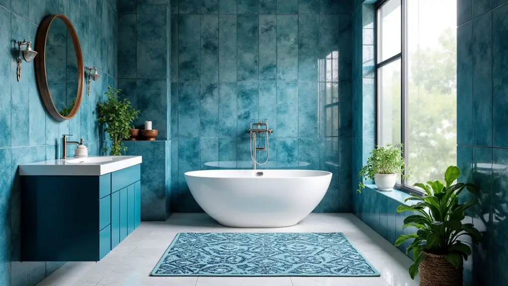 blue tile bathroom designs