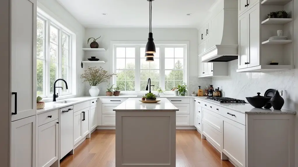 bold black accents kitchen