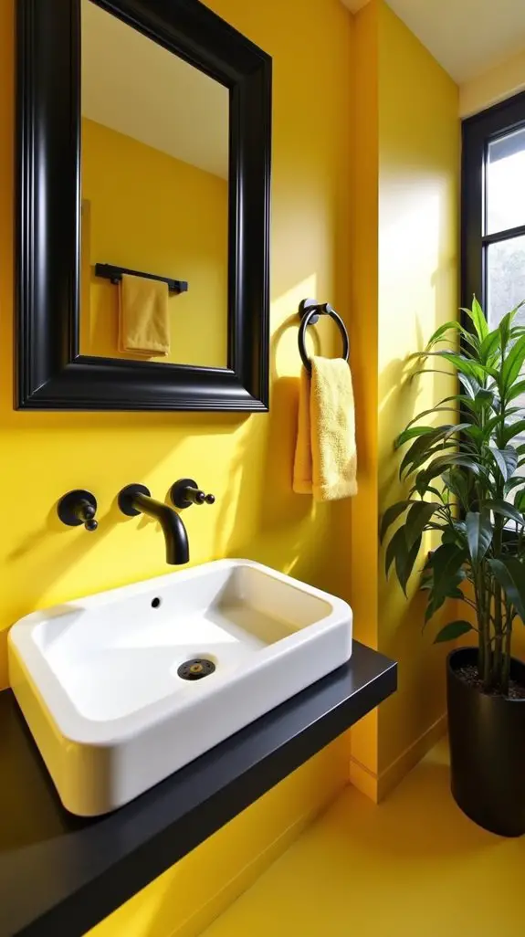 bold black fixtures contrast vibrancy