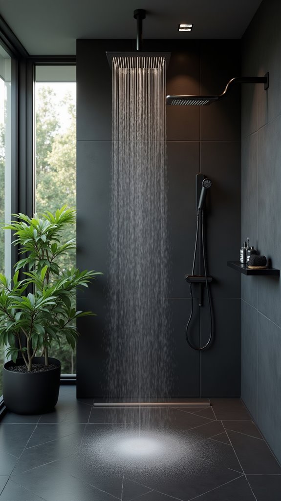 bold black shower fixtures
