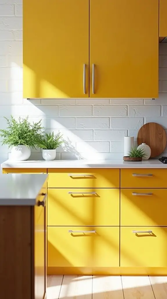bold mustard and white