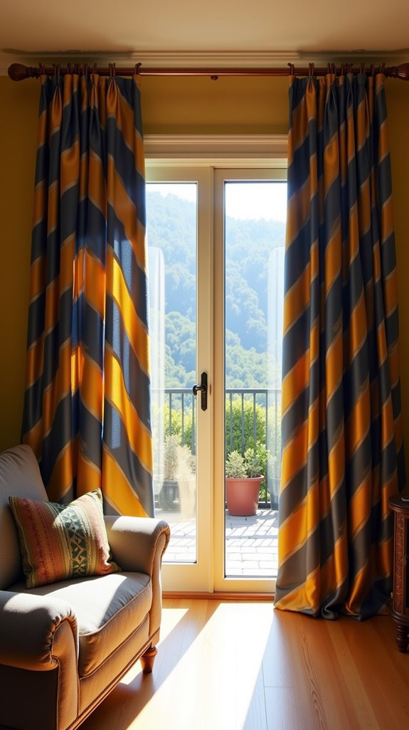 bold striped curtains elevate