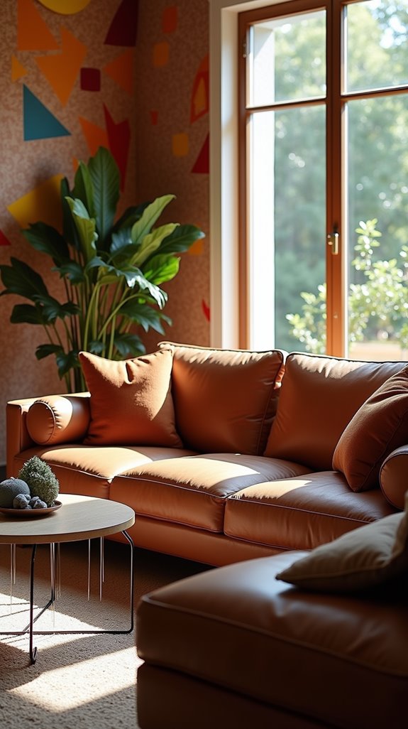 bold wallpaper rich couch