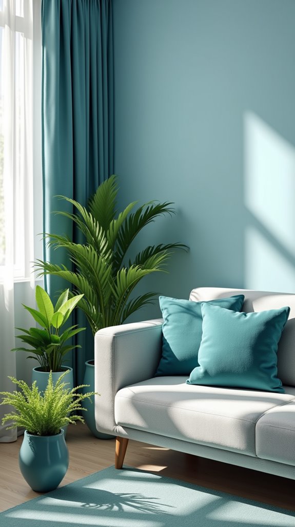 botanical blue and green