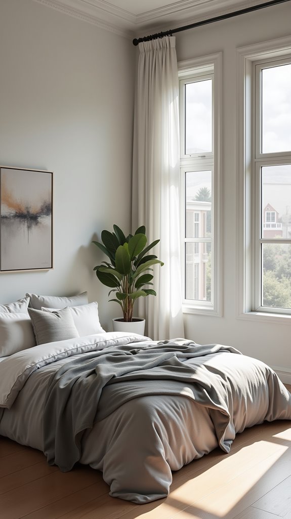 breezy pale grey bedroom