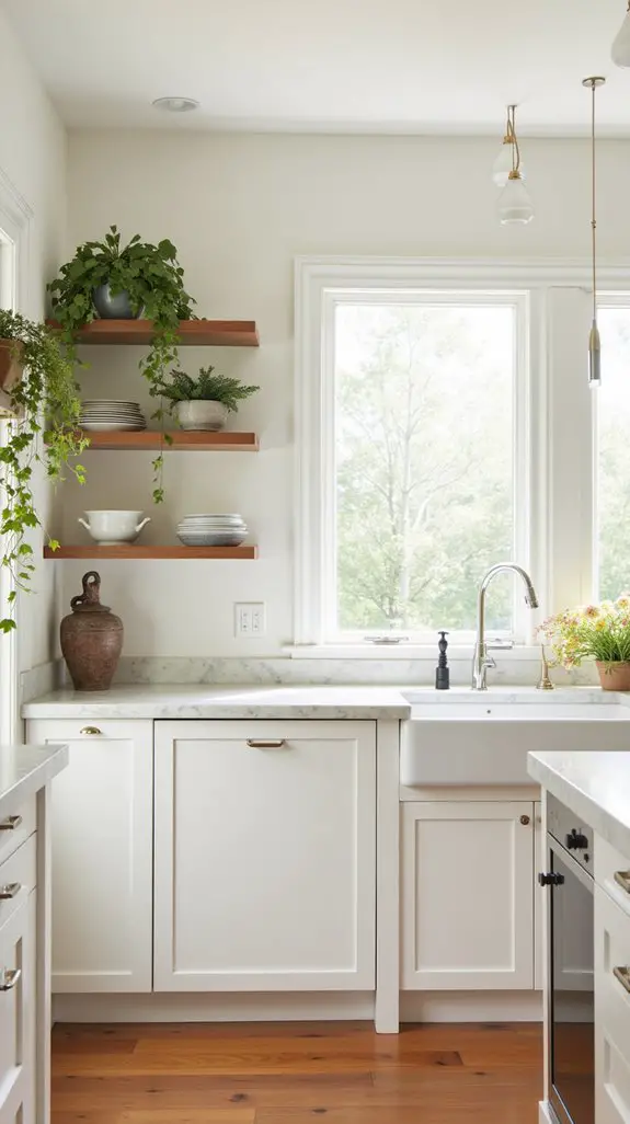 bright airy open shelving