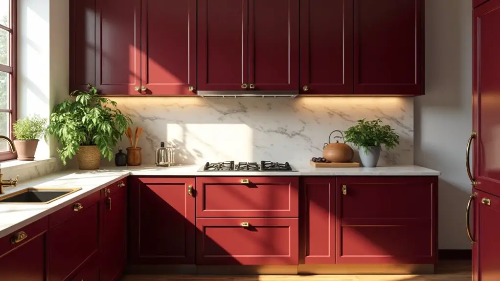 burgundy kitchen cabinet inspiration