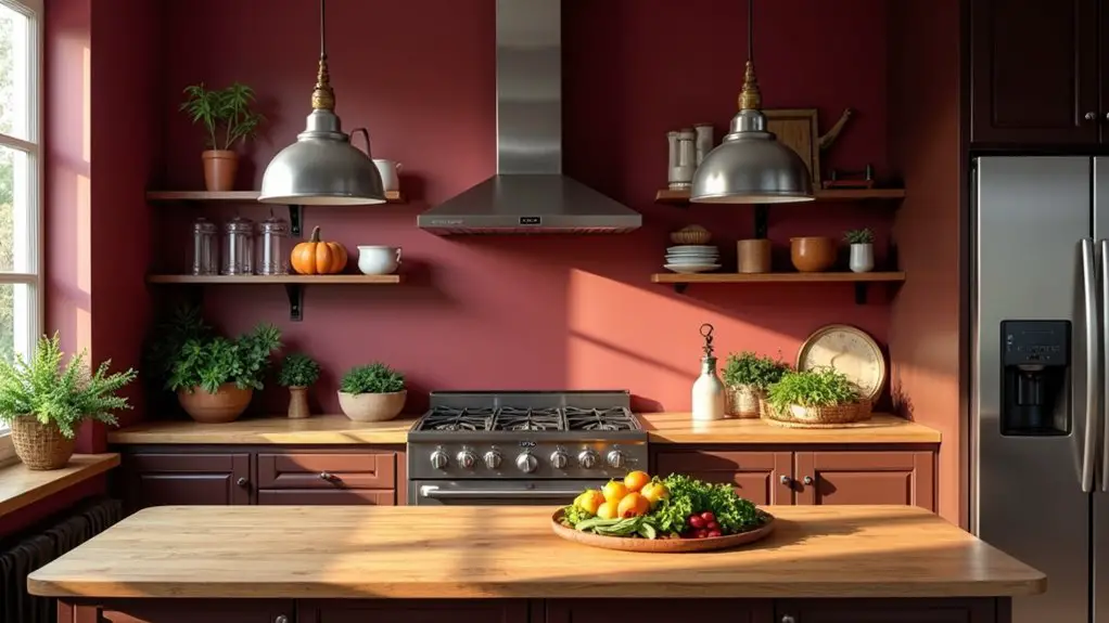 burgundy kitchen wall inspiration