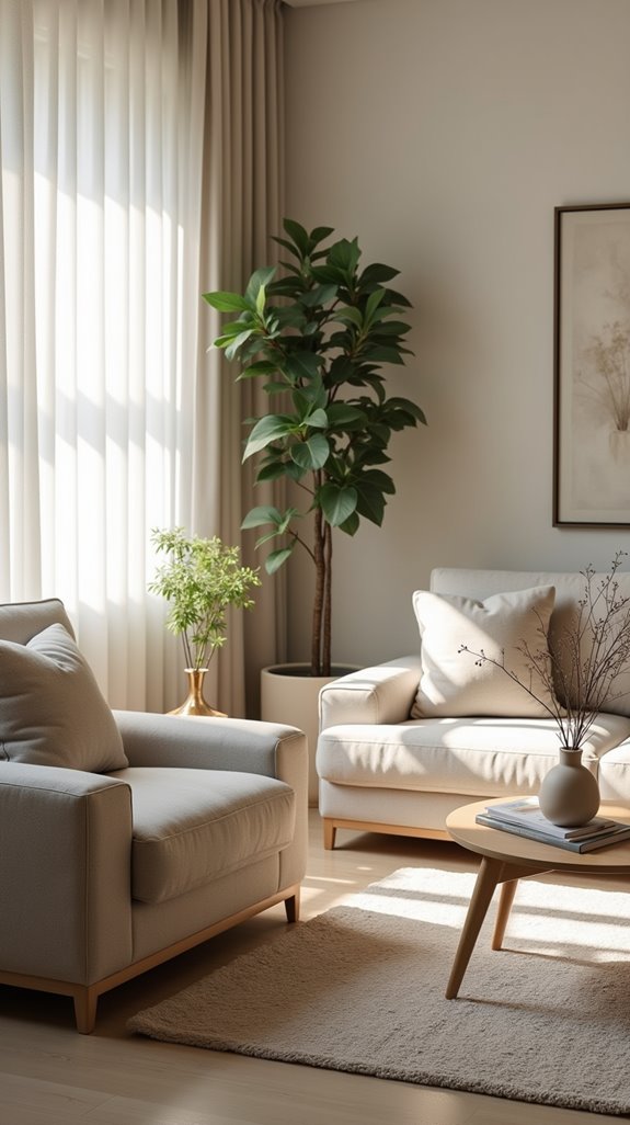 calm ambiance with neutral tones