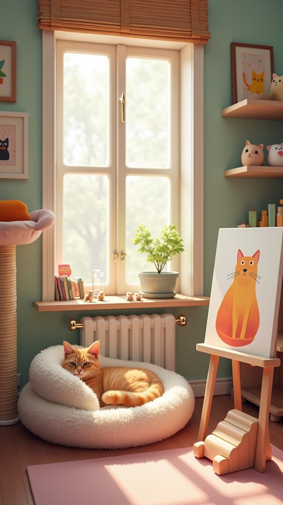 cat themed wall art ideas