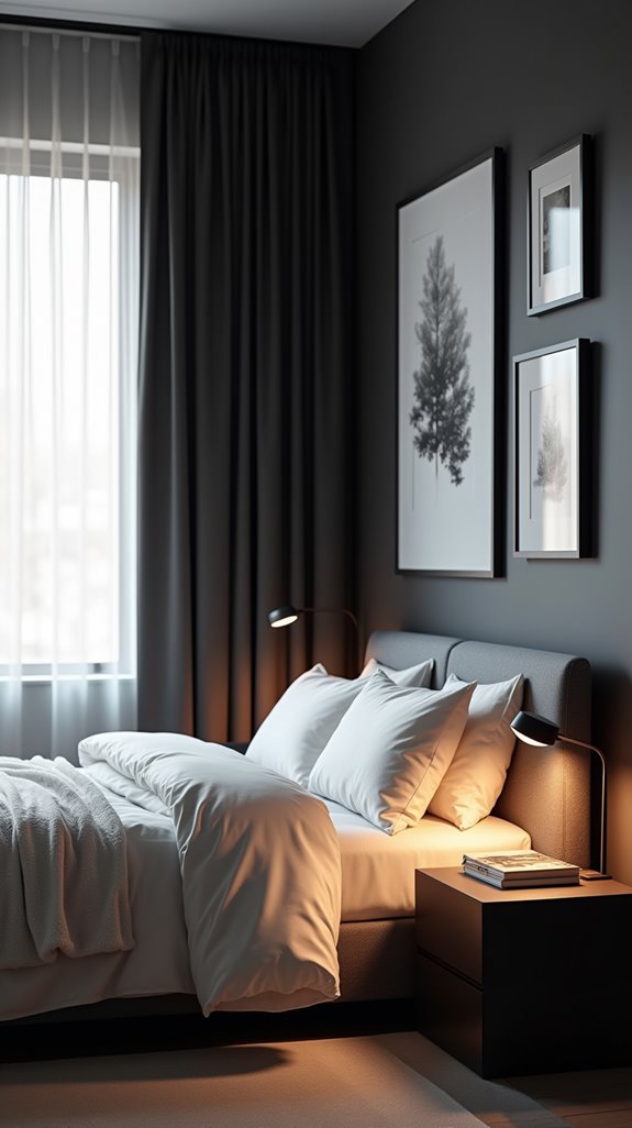 charcoal and white bedrooms